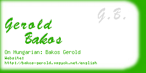 gerold bakos business card